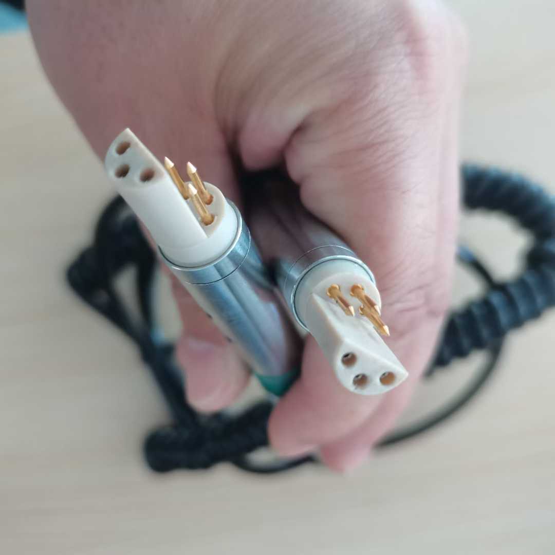 HYSF COIL-WP Custom Coiled Waterproof Plug Assembly (Brass Pins, PU Spiral Cable)