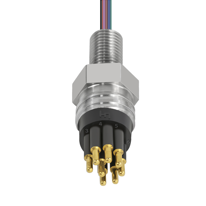 MCBH8MSS 8Pin Male Micro Circular Subsea Bulkhead High Pressure Underwater Connector for Oil and Gas Applications